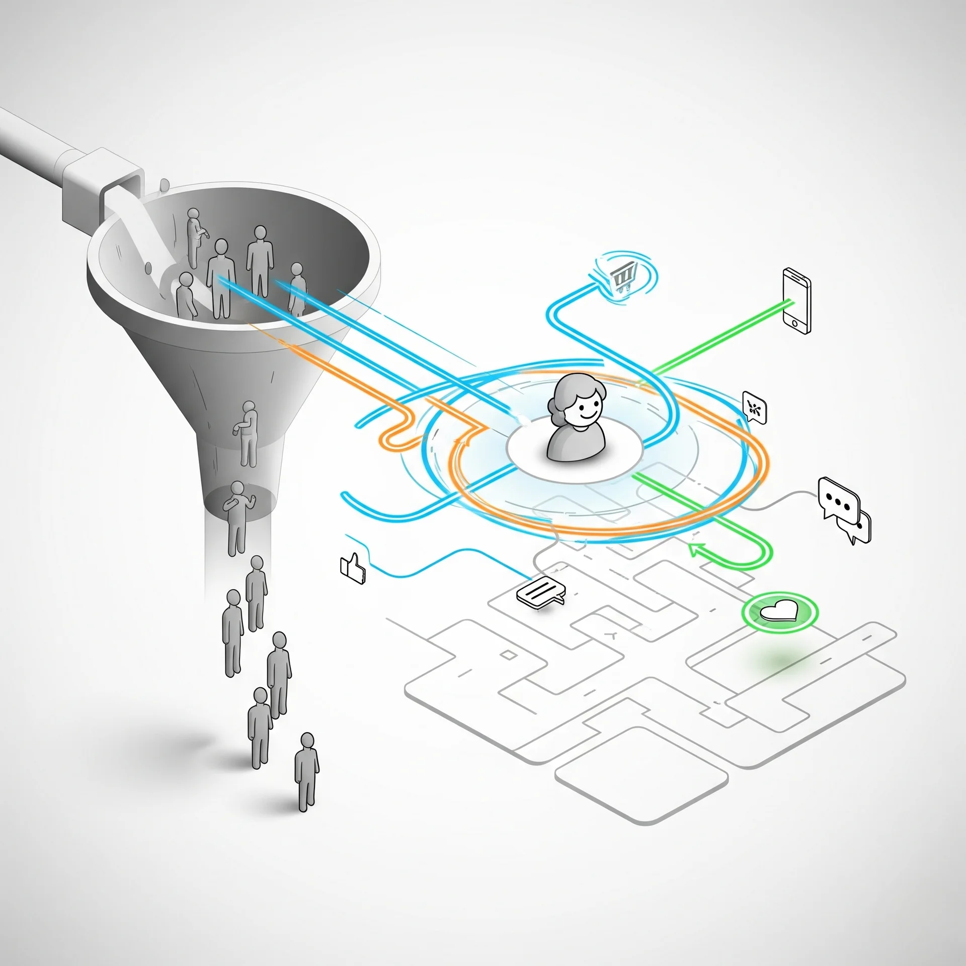 ¿Tu Embudo de Ventas se Quedó en el Pasado? Es Hora de Diseñar el Viaje del Cliente del Futuro